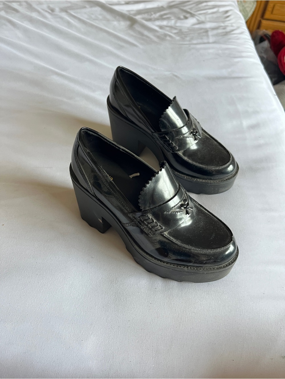 Mossimo Supply Co. Black Patent Platform Loafers